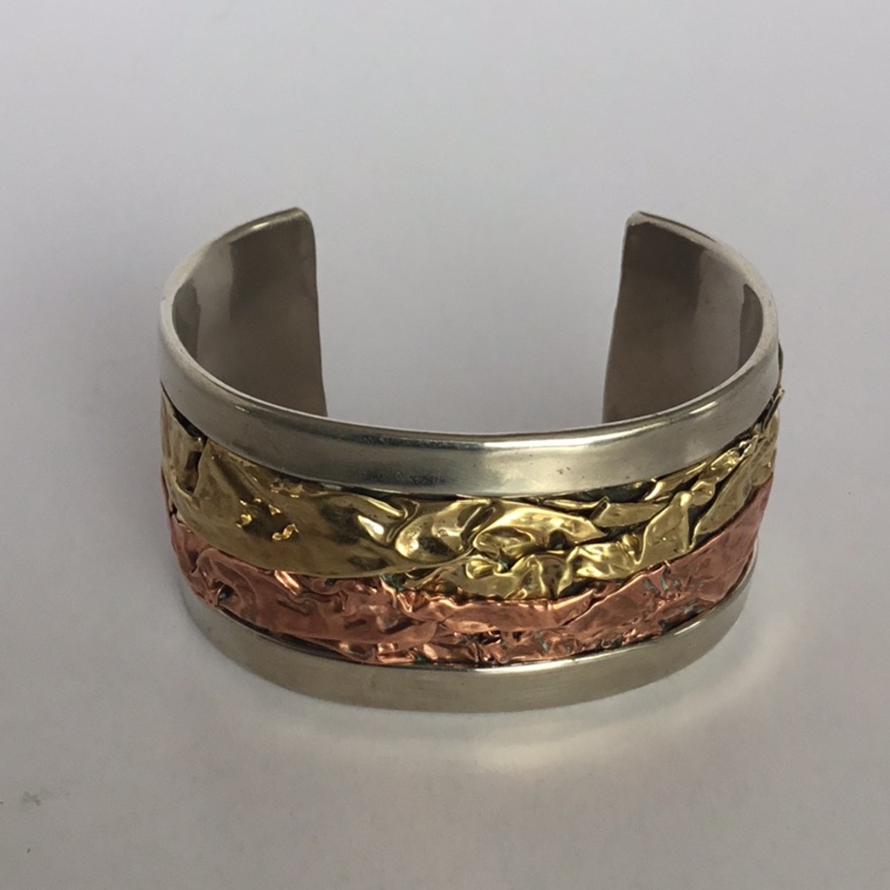 Tri Metal Cuff Bracelet